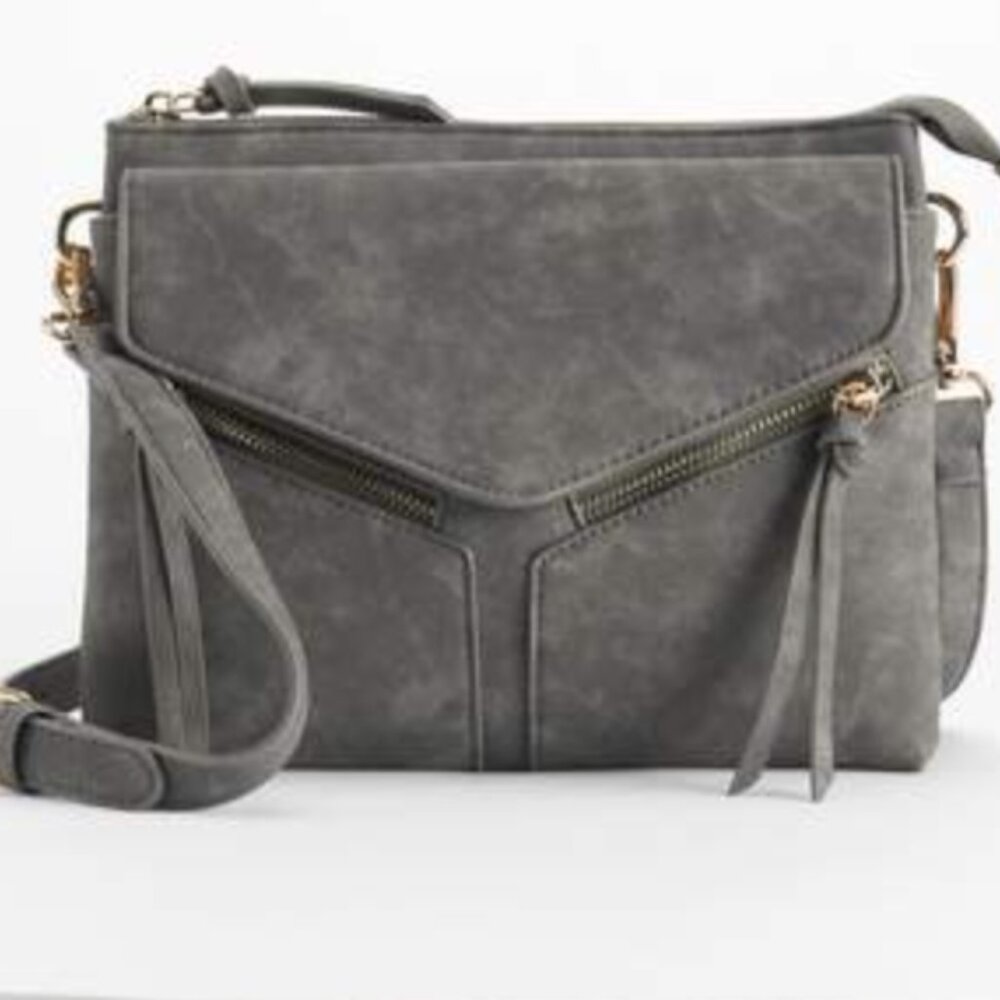 Francesca's Collections Gray Crossbody Bag